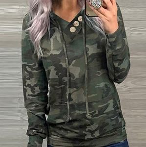 Camouflage Print Long Sleeve Hoodie